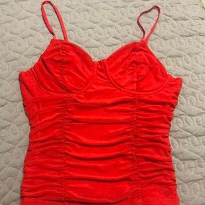 Red corset top